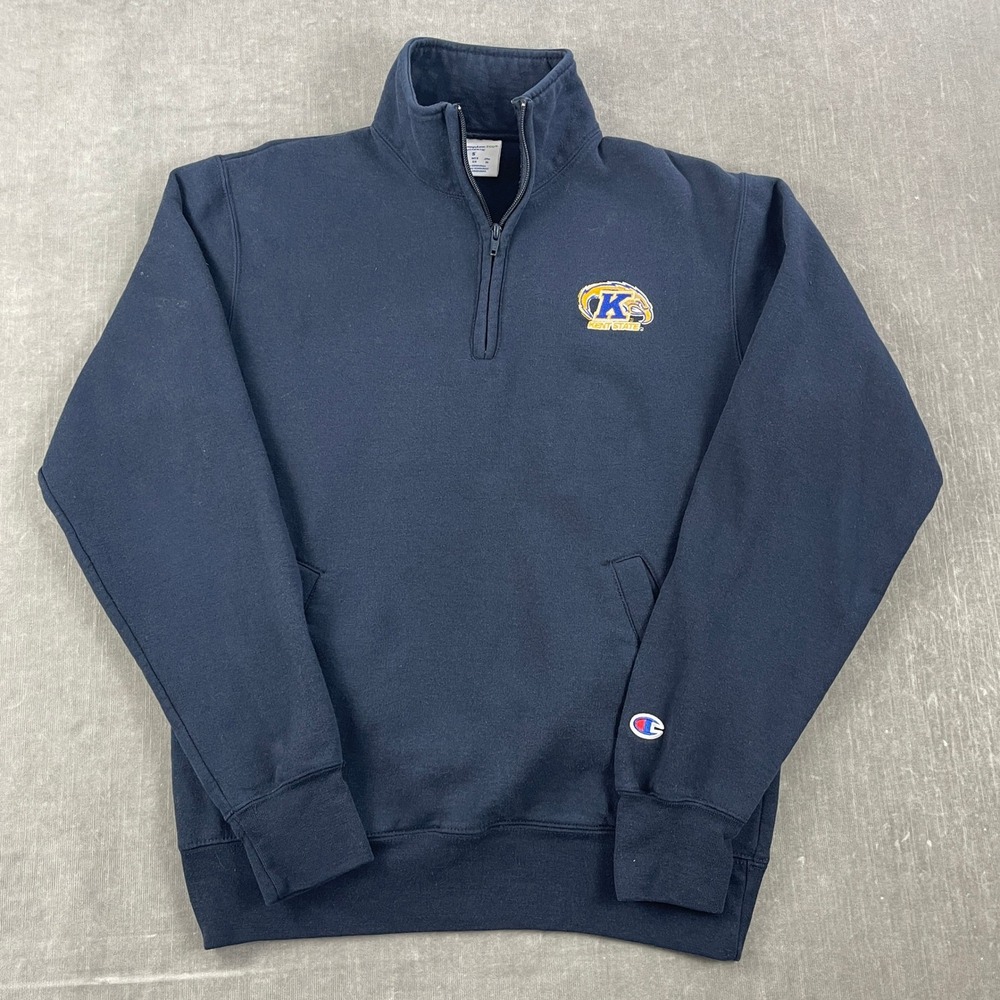 Kent State Champion Mens Small Navy Blue Quarter-Zip Golden Flashes Sweatshirt‎